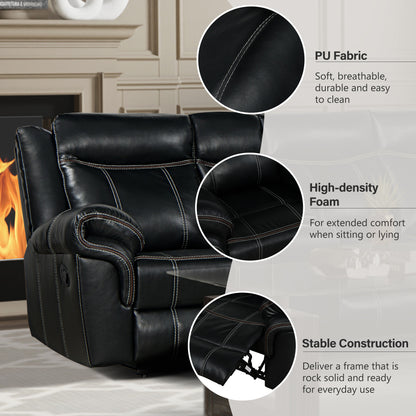 Ainka Sectional Manual Recliner - Black