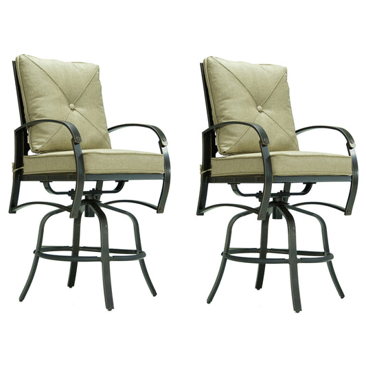 Rayna Outdoor Bar Stool (Set of 2) - Antique Bronze