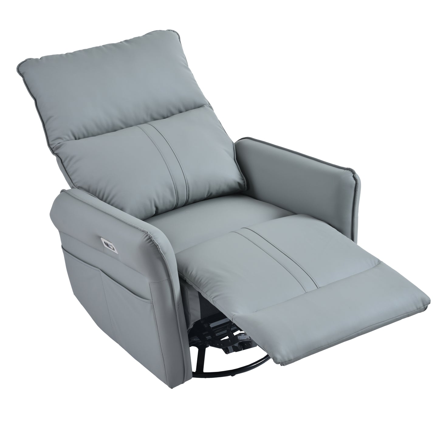 Amos Power Swivel Rocker Recliner Chair - Gray