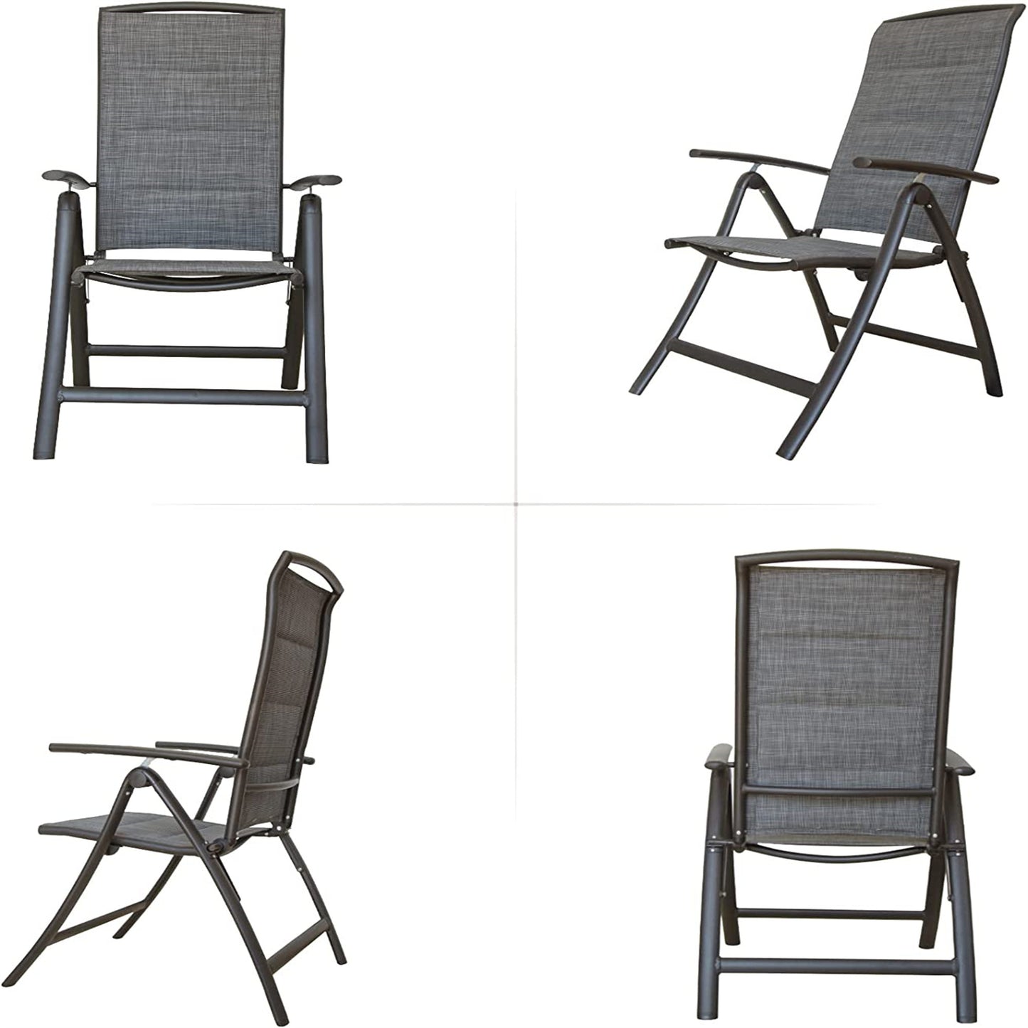 Belton Outdoor Folding Patio Chairs (Set of 2) - Dark Gray