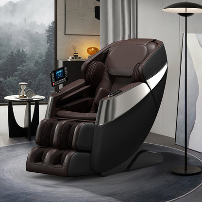 Raya Zero Gravity Full Body Massage Chair with AI Voice Control - Gray+Brown