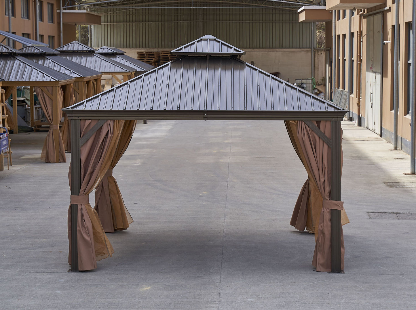 Afix 12 X 12 ft  Permanent Hardtop Gazebo Canopy - Bronze