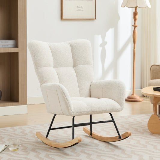 Hari Modern Nursery Rocking Chair - White