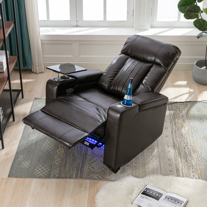 Anika Premium Power Recliner with Swivel Tray Table - Brown