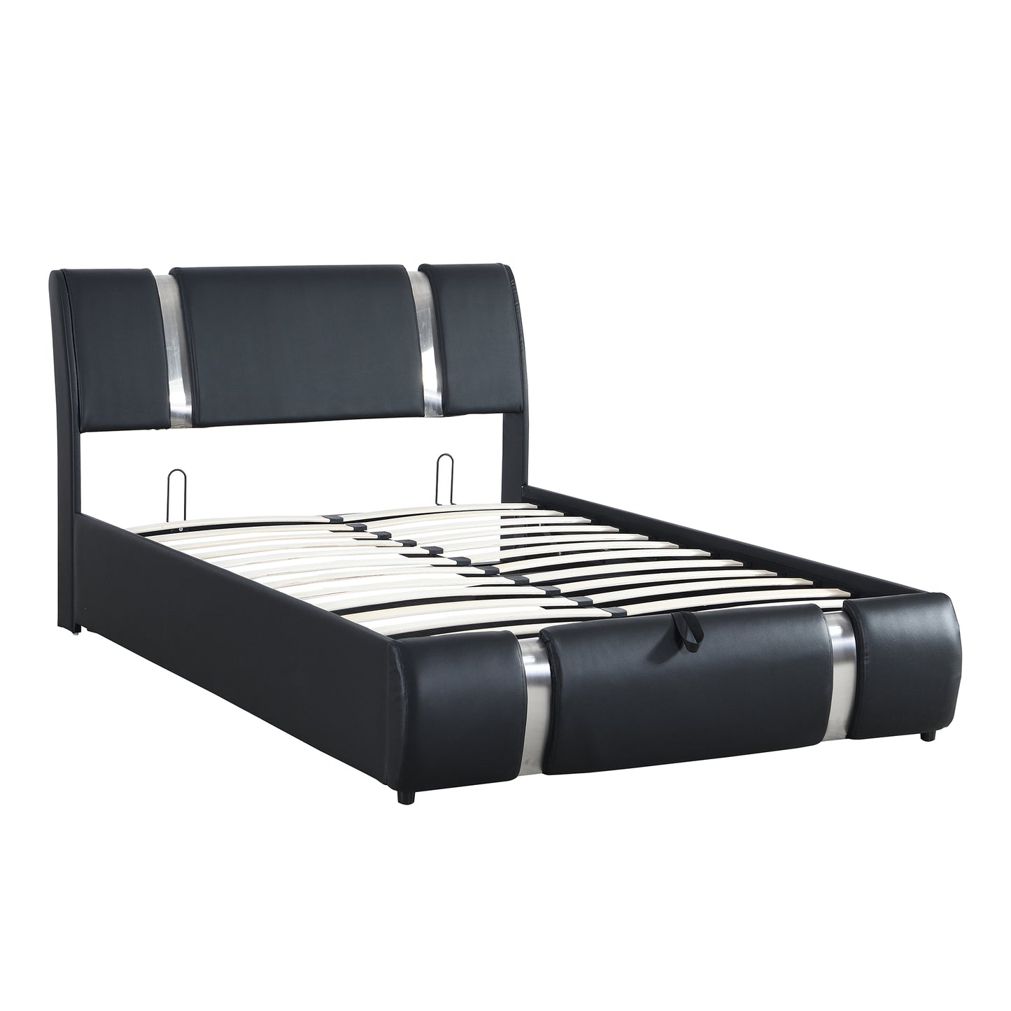 Quillon Full Size Storage Platform Bed w Hydraulic System - Black