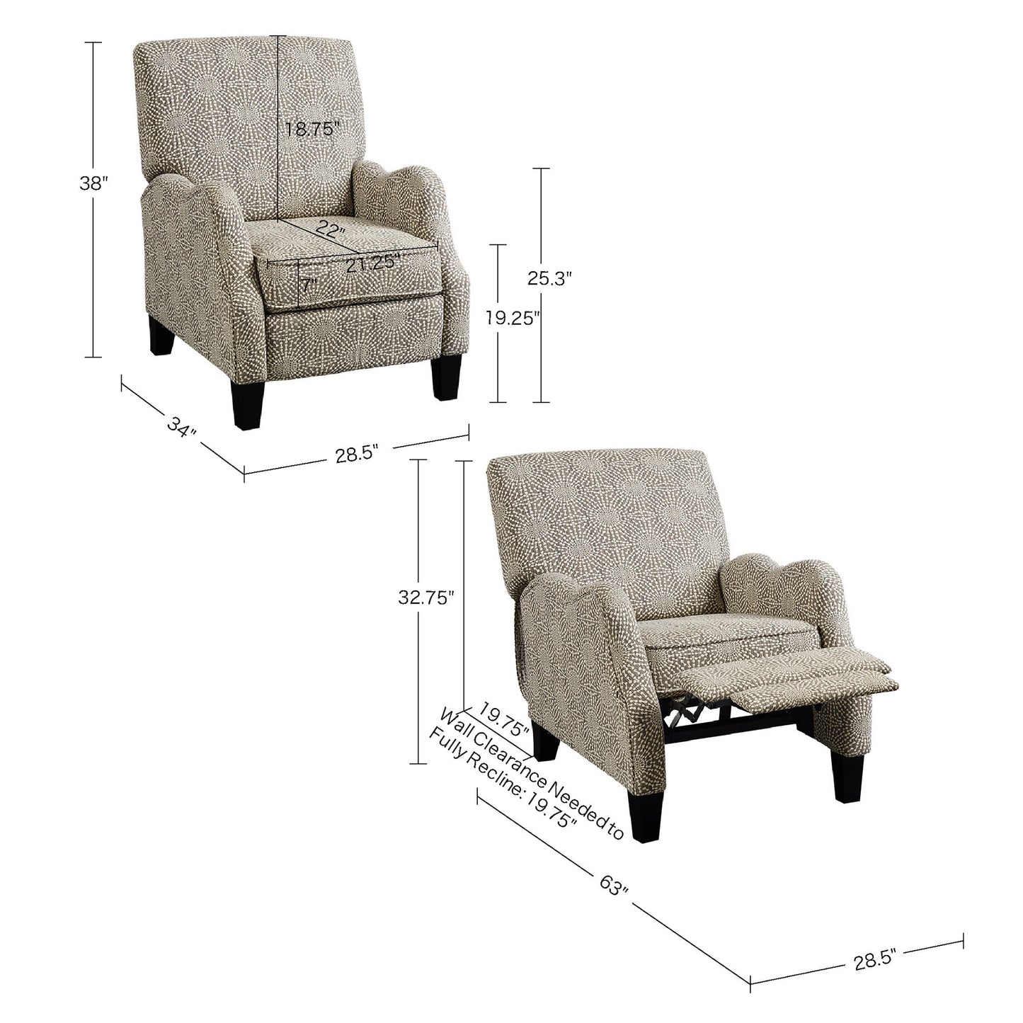 Nadia Push Back Recliner