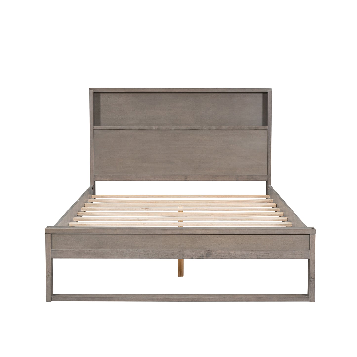 Mora Full Size Platform Bed Frame with Storage - Gray