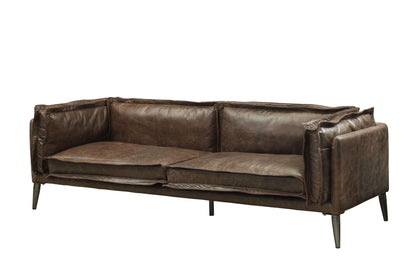 Porchester Top Grain Leather Loveseat - Chocolate