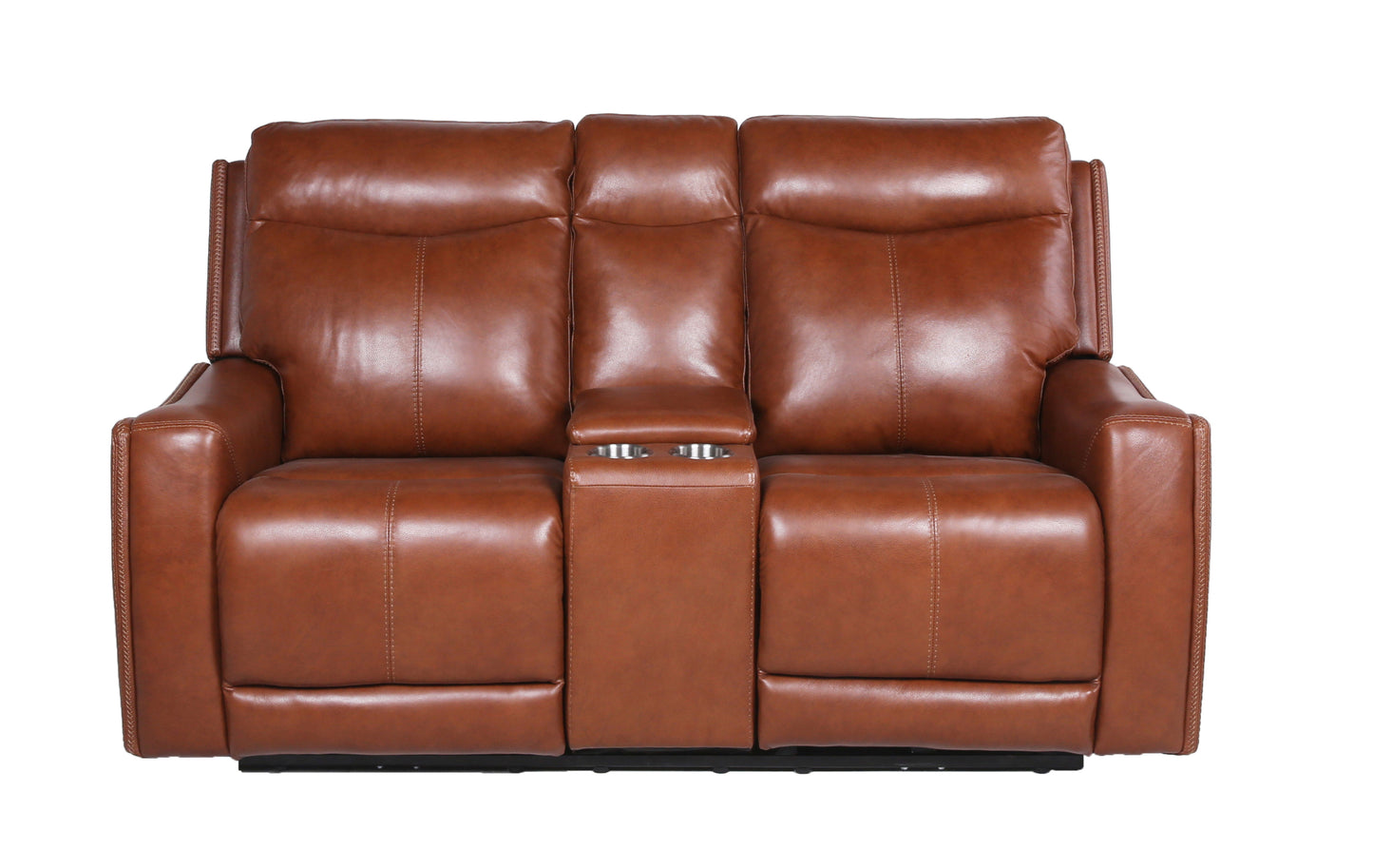 Oroz Power Headrest and Footrest Loveseat - Brown