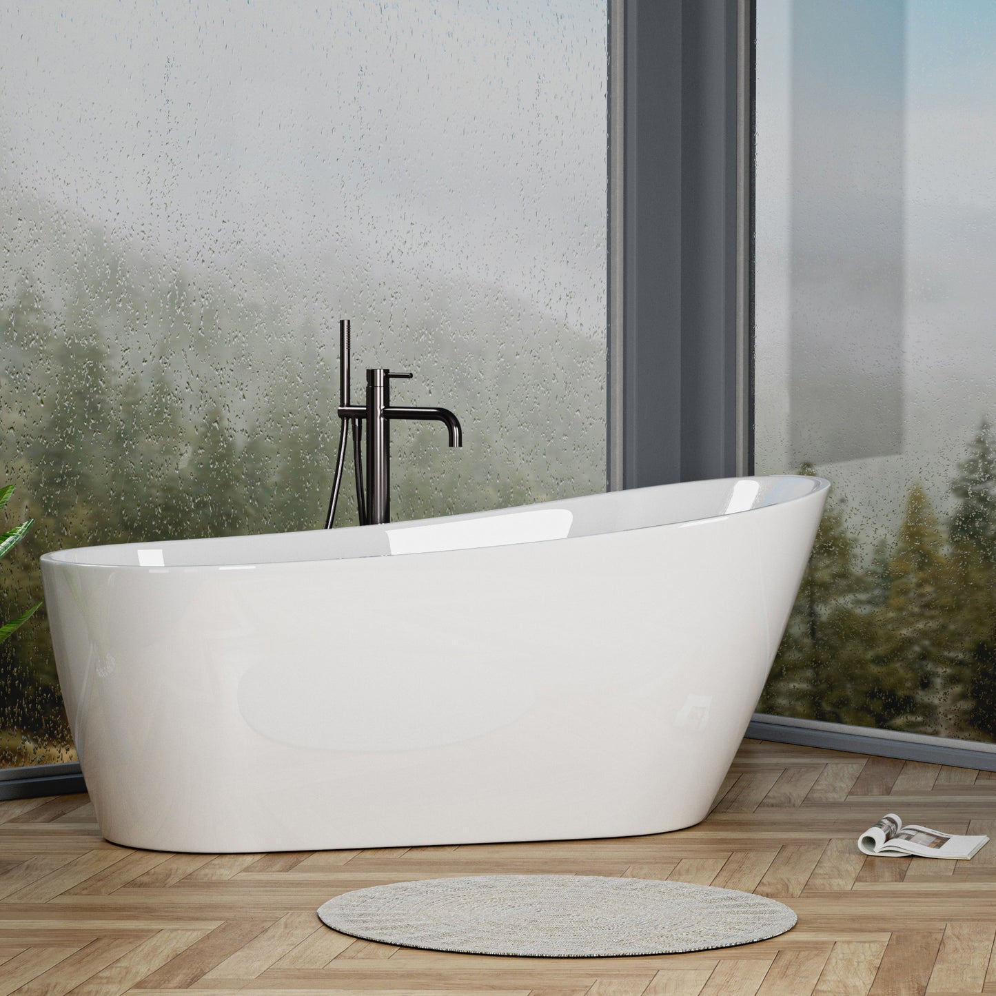 Topa 55" Acrylic Freestanding Soaking Bathtub  - White