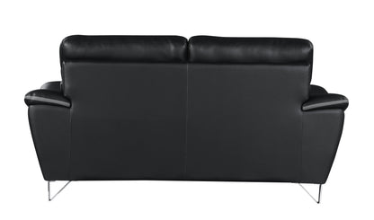 Eden Genuine Leather Loveseat - Black