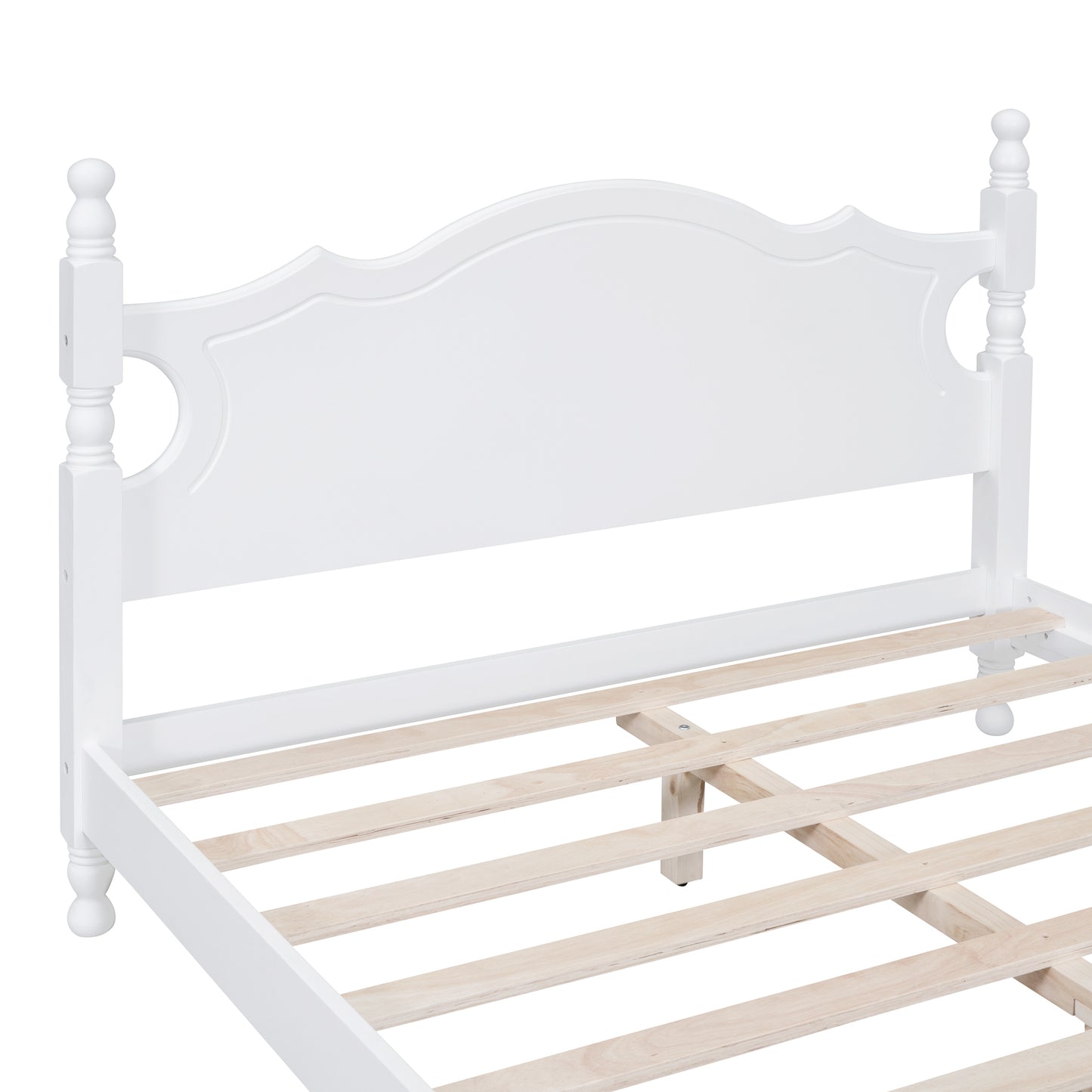 Quarto II Full Size Wood Platform Bed Frame - White