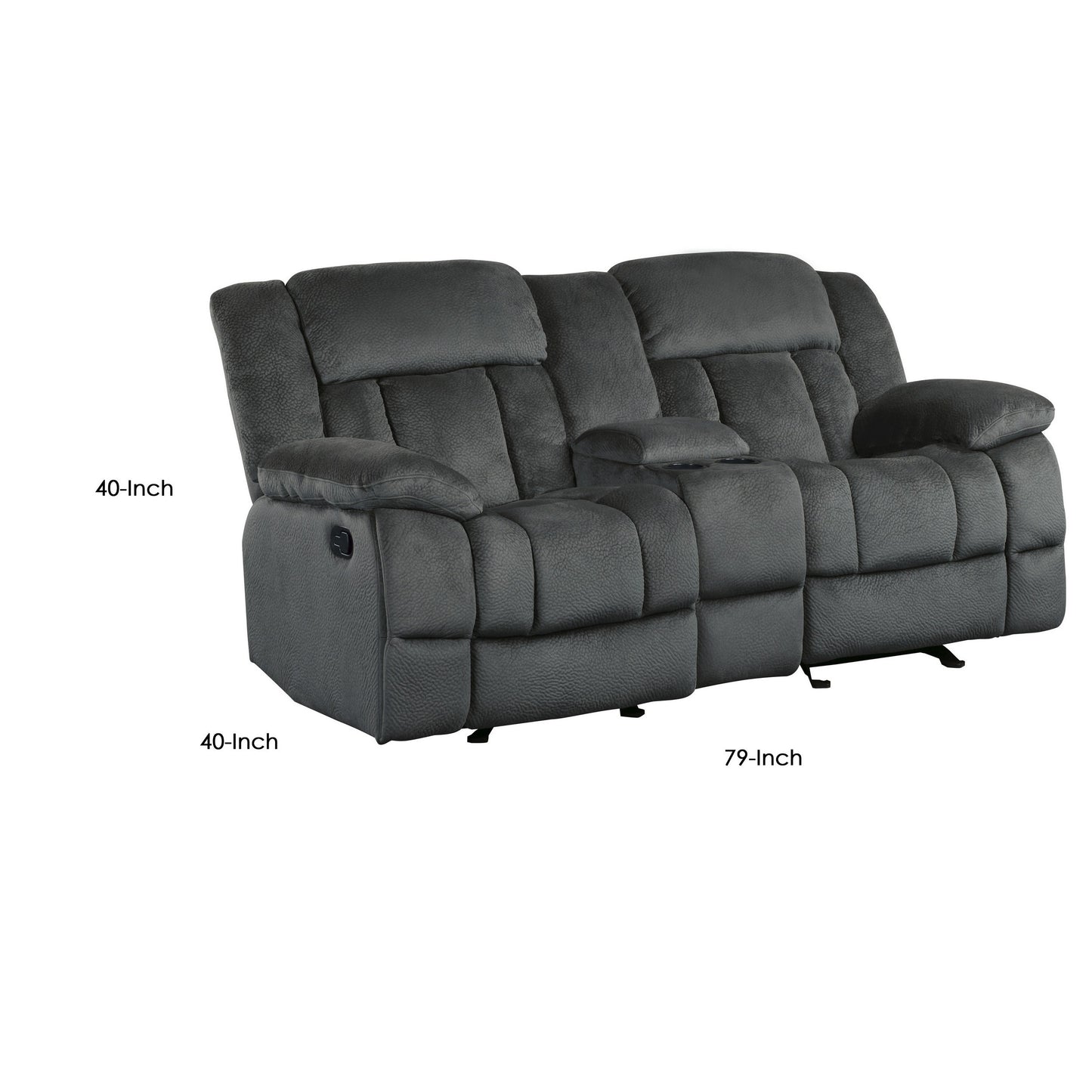 Barrera Fabric Glider Reclining Loveseat - Black