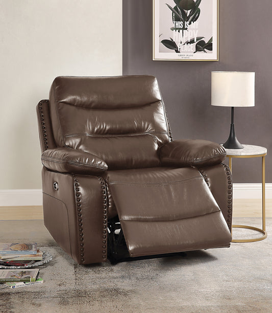 Clarke Power Recliner with Pillow Top Arm - Brown