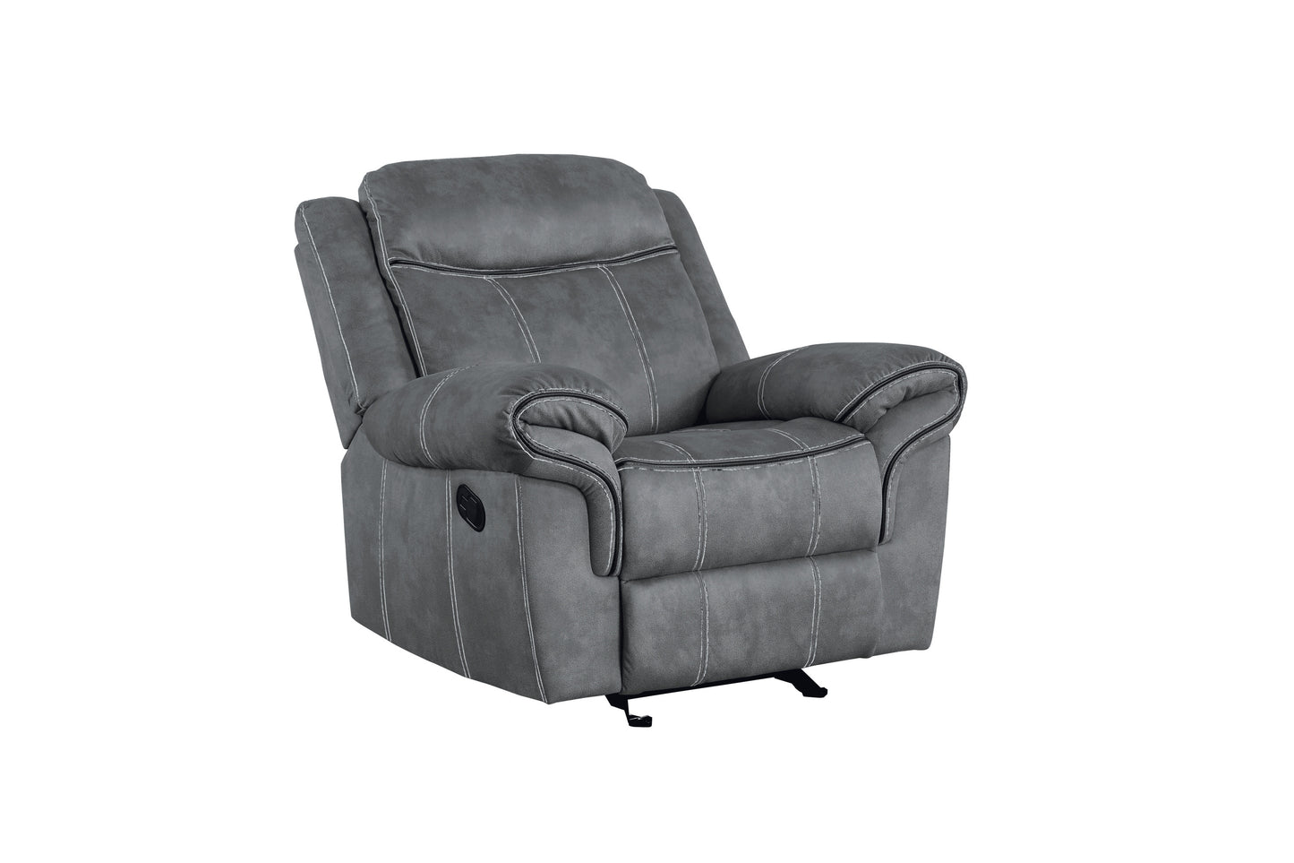 Ava Glider Velvet Recliner  - Gray