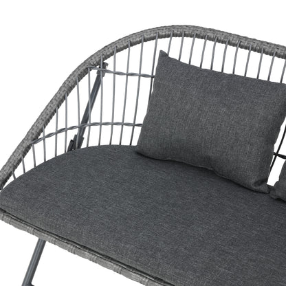 Byrnes Patio Wicker Outdoor Sofa Set 3pcs - Gray