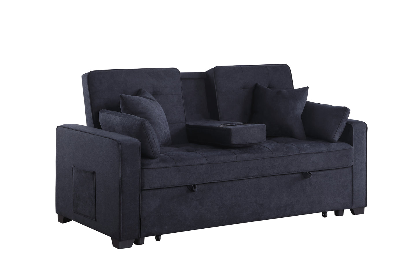 Cody II Woven Fabric Convertible Sleeper Loveseat - Dark Gray