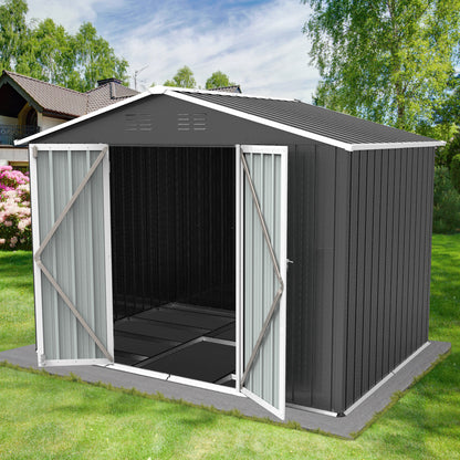 Homer 6 X 8 ft Metal Garden Sheds Outdoor Storage - Gray