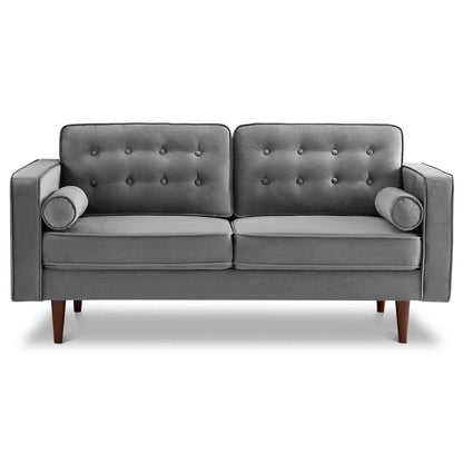 Casey Velvet Loveseat - Gray