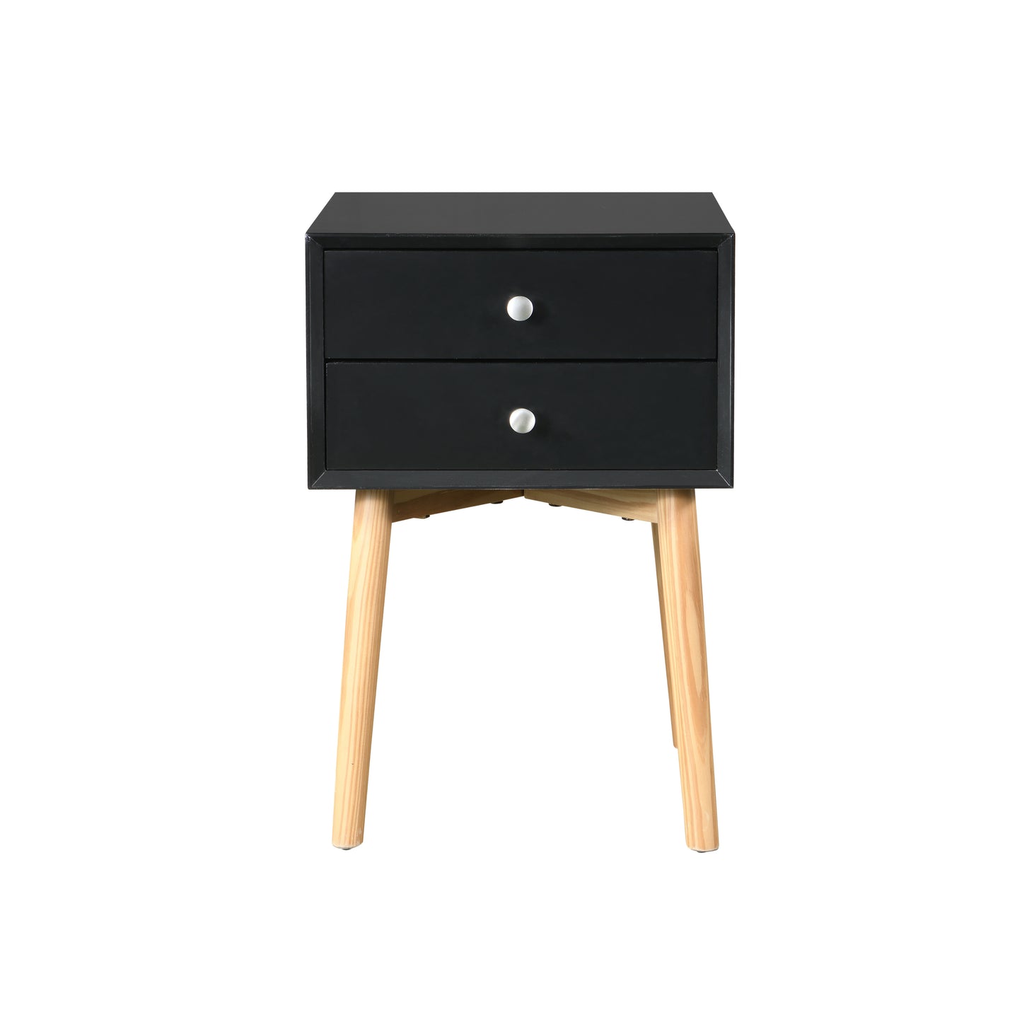 Tim Nightstand 2-Drawers - Black