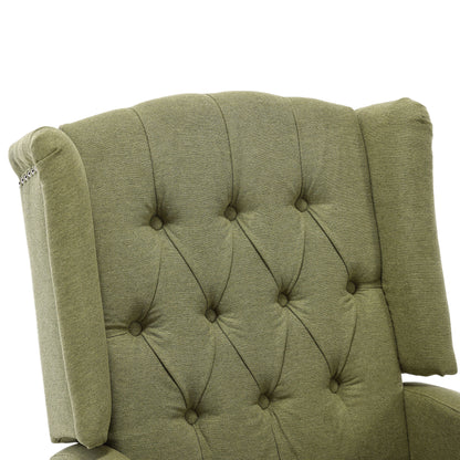 Davina Swivel Rocking Recliner Chair - Olive Green