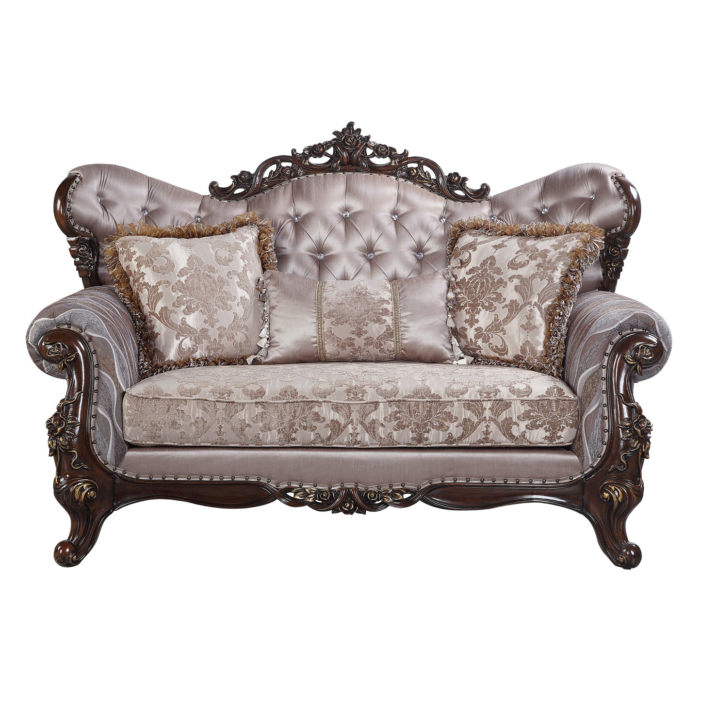 Benbek Fabric Loveseat with 3 Pillows