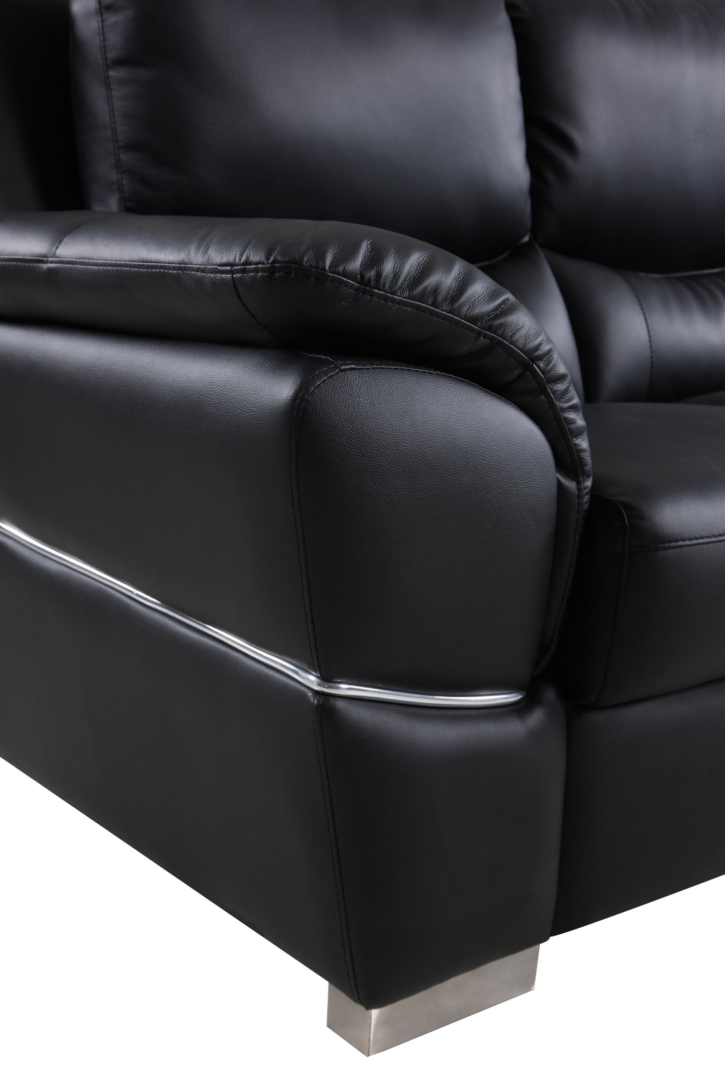 Harvey Genuine Leather Loveseat - Black