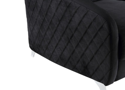 Sofia Velvet Loveseat - Black