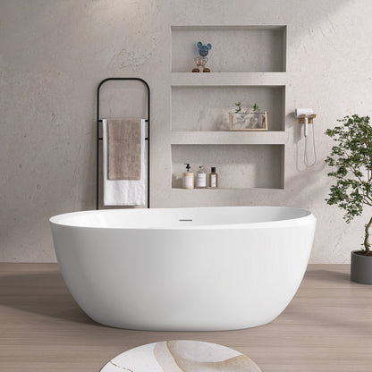 Mody 59" Acrylic Freestanding  Soaking Bathtub - Gloss White