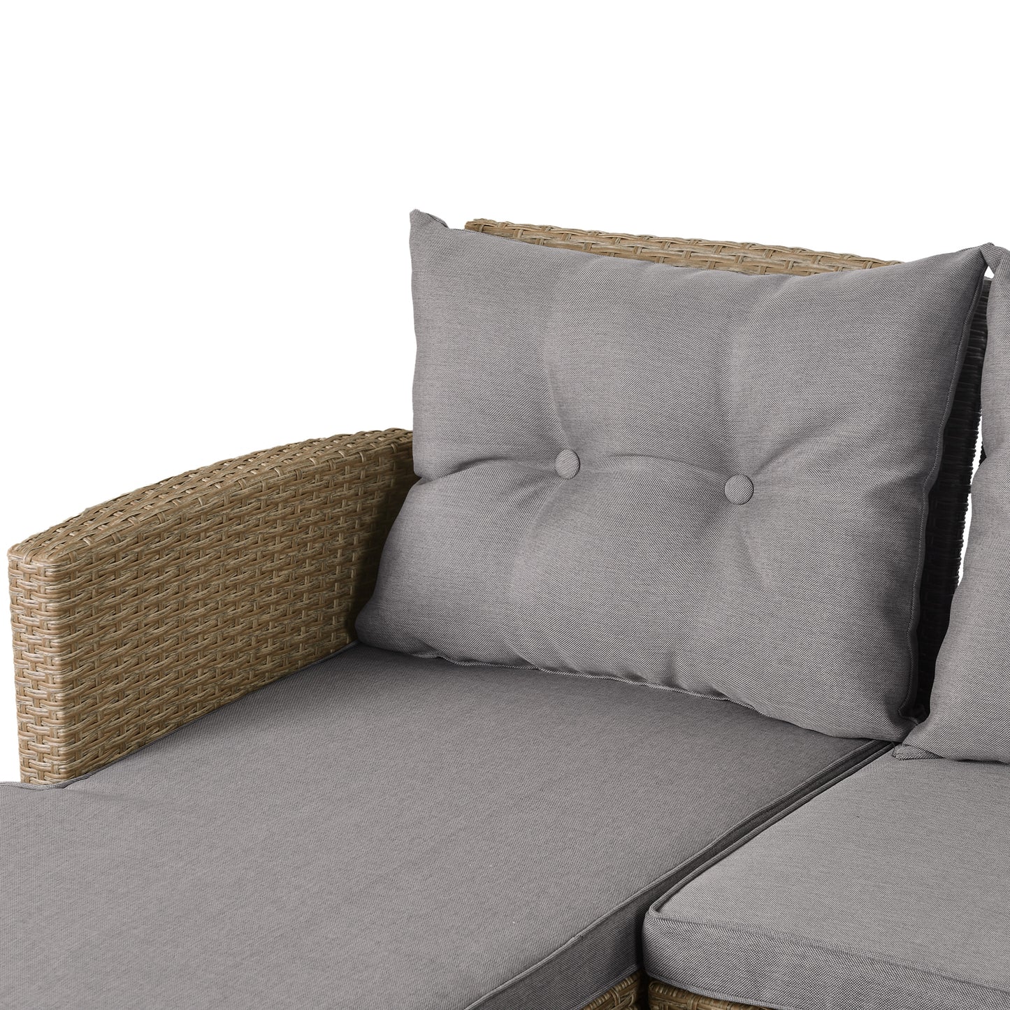 Lorimer 4 Pc Outdoor Patio Rattan Sectional Sofa Set - Gray