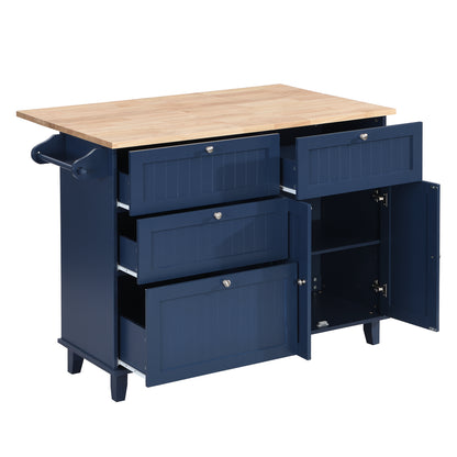 TOPMAX  Kitchen Island Set with 2 Seatings - Blue