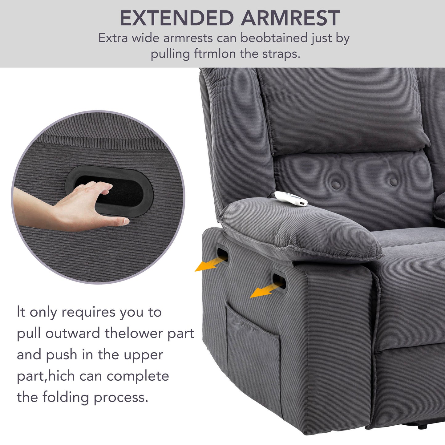 Euphoria Power Lift  Massage Recliner Chair - Gray