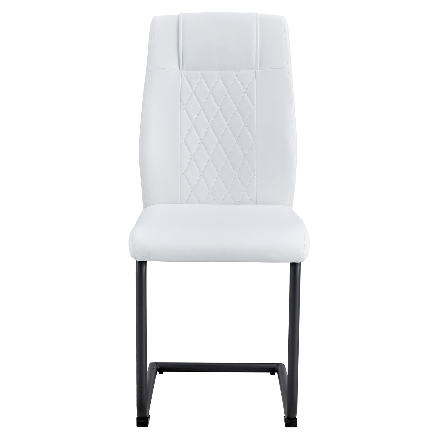 Skye Dining Chair Black Metal Leg (Set of 4) - White