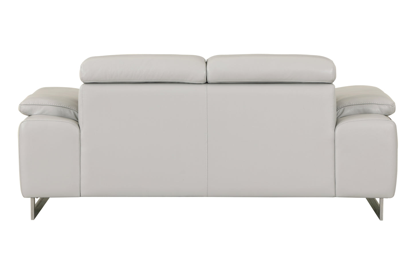 Travis Top Grain Italian Leather Loveseat - Light Gray