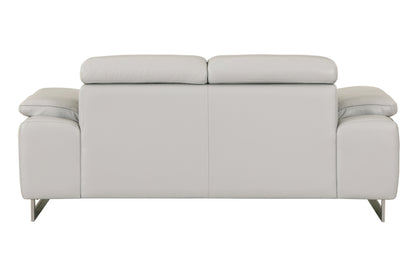 Travis Top Grain Italian Leather Loveseat - Light Gray