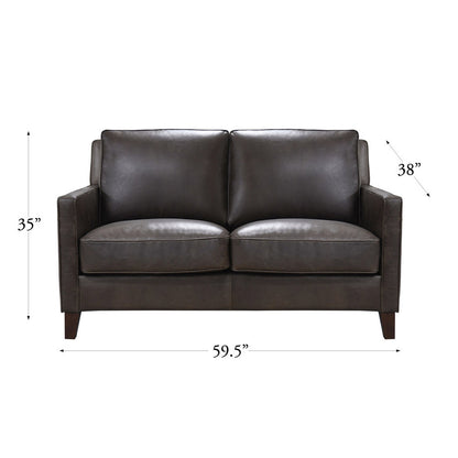 Ashby Waxy Pull-up Leather Loveseat