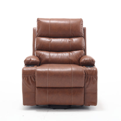 Elias Large Power Lift Recliner Chair with Massage - Brown