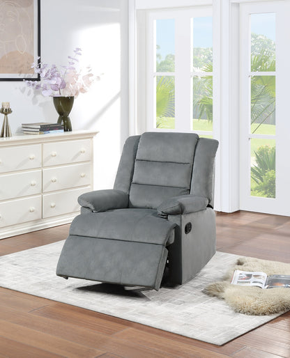 Alesia Velvet Recliner Motion Recliner - Dark Gray