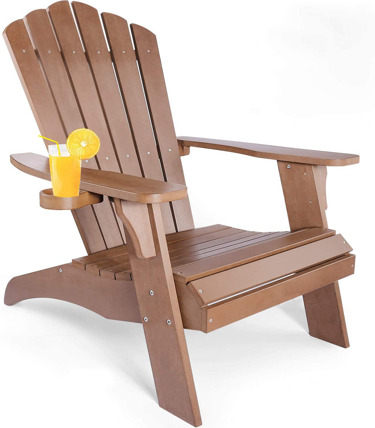 Tomi Patio Polystyrene Adirondack Chair - Brown