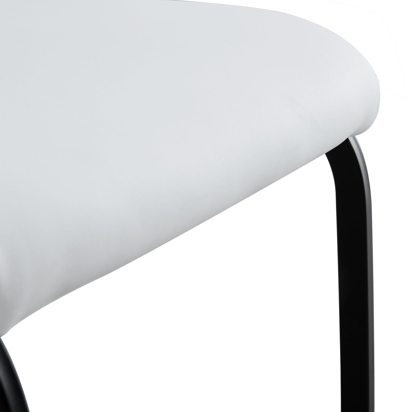 Shea Pu Dining Chairs with Black Metal Leg (Set of 2) - White