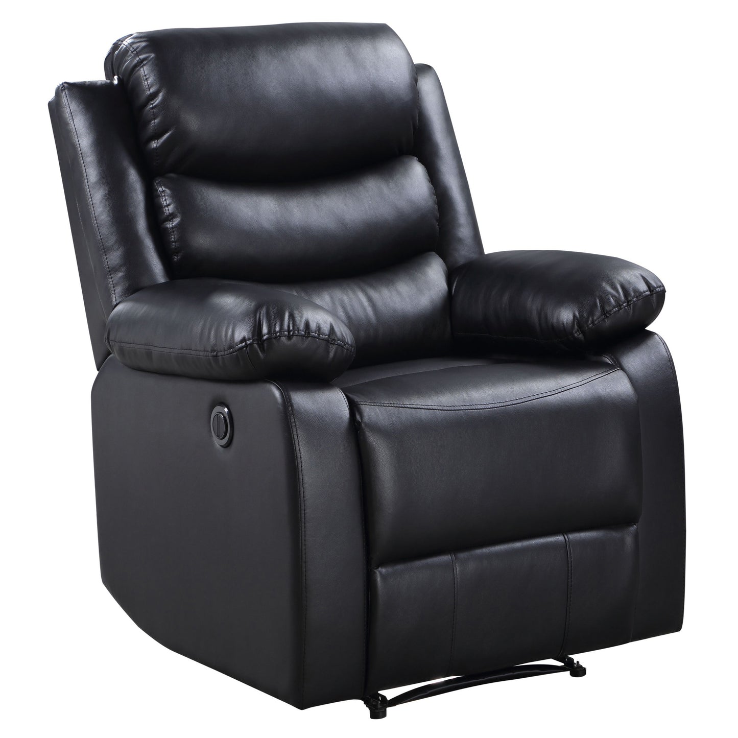 Kingston Power Recliner with Pillow Top Arms - Black