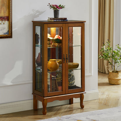 Karla Lighted Curio Diapaly Cabinet - Oak