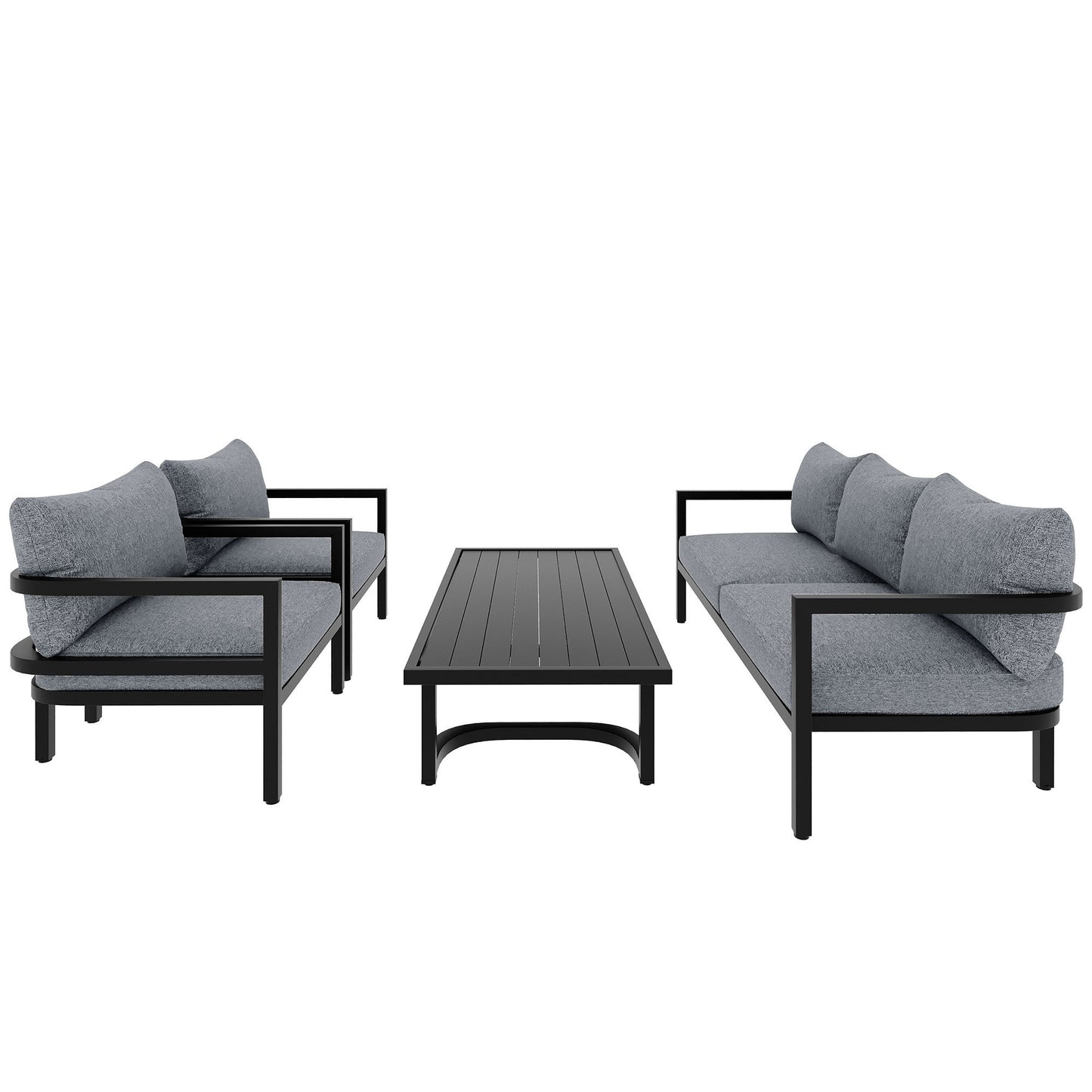 Rosio 4 Pc Outdoor Patio Seating Set - Light Gray