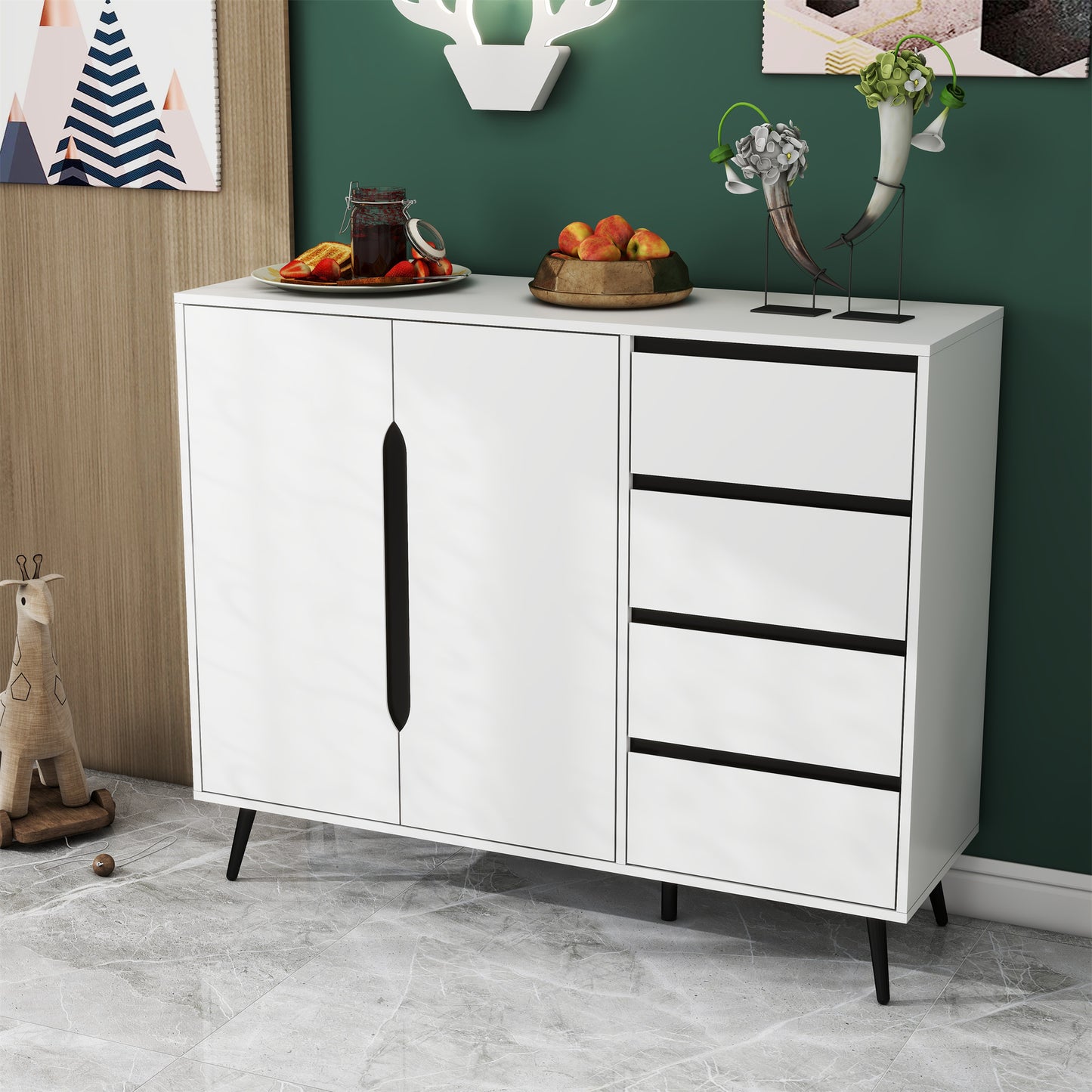 Marie 2 Door Accent Cabinet - White