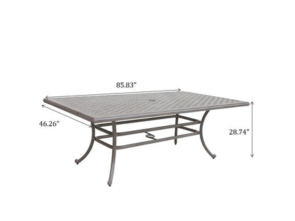 Nika Cast Aluminum Rectangle Table - Gray