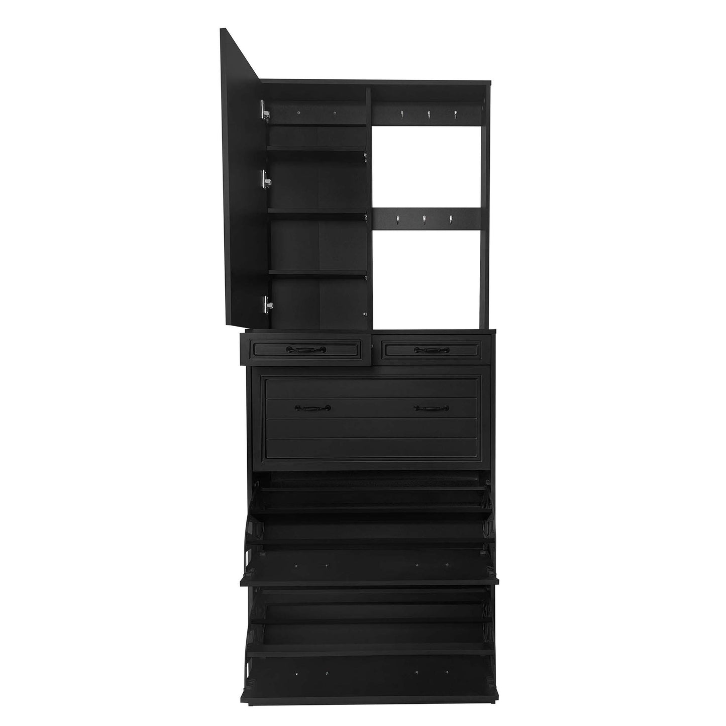 Macer Multi-functional Shoe Cabinet - Black