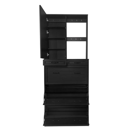 Macer Multi-functional Shoe Cabinet - Black