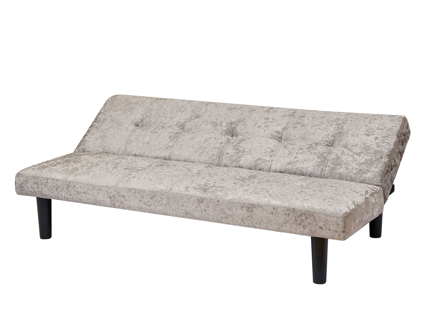 Iced Velour Convertible  Sofa Bed - Silver