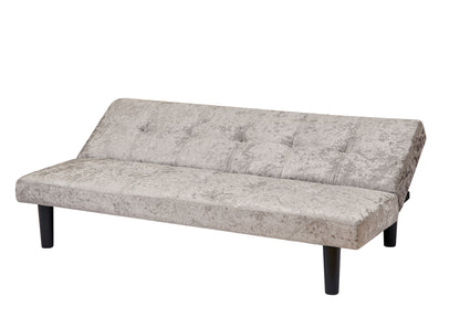 Iced Velour Convertible  Sofa Bed - Silver