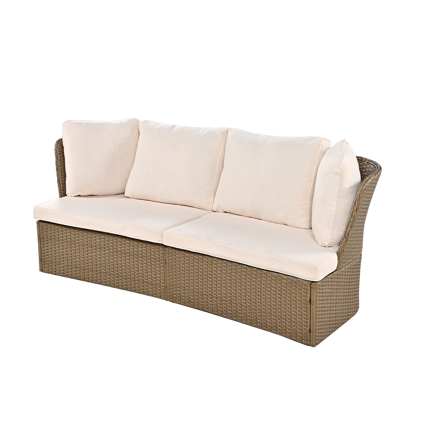 Ranae Customizable Outdoor Patio Wicker Sofa Set - Beige